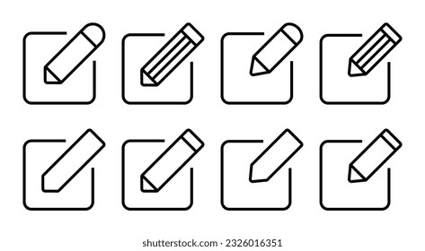 Edit icon set illustration. edit document sign and symbol. edit text icon. pencil. sign up