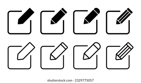 Edit icon set illustration. edit document sign and symbol. edit text icon. pencil. sign up
