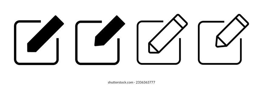 Edit icon set illustration. edit document sign and symbol. edit text icon. pencil. sign up