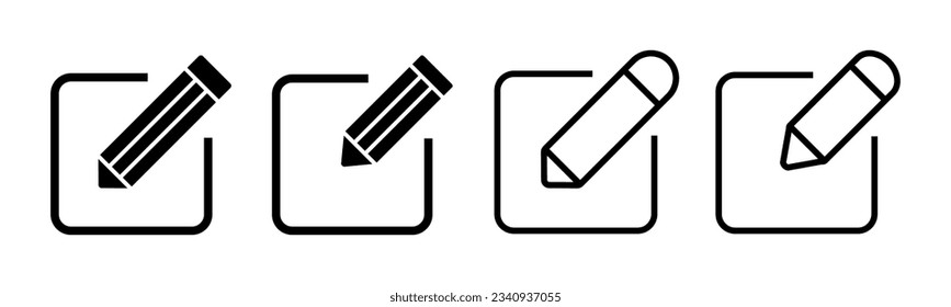 Edit icon set illustration. edit document sign and symbol. edit text icon. pencil. sign up