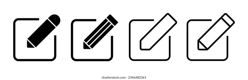 Edit icon set illustration. edit document sign and symbol. edit text icon. pencil. sign up