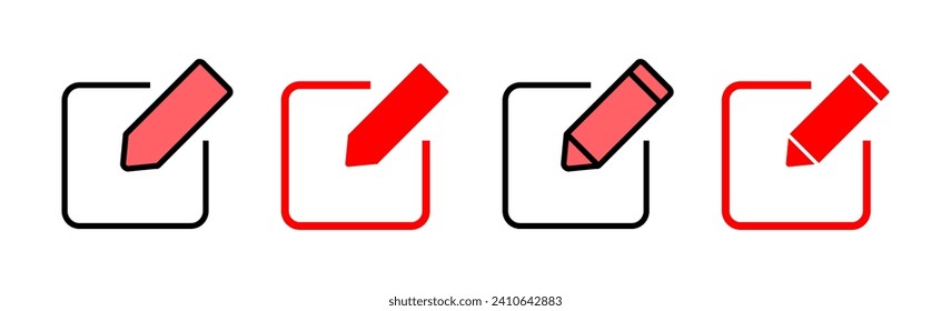 Edit icon set illustration. edit document sign and symbol. edit text icon. pencil. sign up