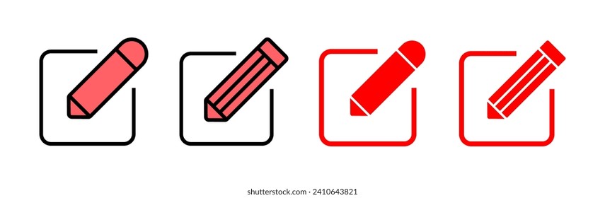 Edit icon set illustration. edit document sign and symbol. edit text icon. pencil. sign up