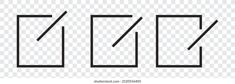 Edit icon set. Notepad edit document with pencil icon. Pencil icon, sign up icon. Business concept note edit pictogram. Vector illustration.