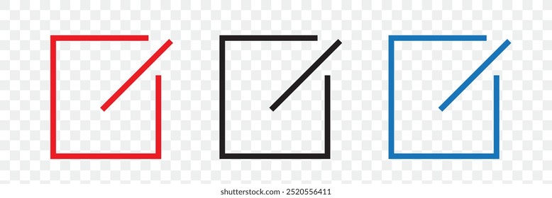 Edit icon set. Notepad edit document with pencil icon. Pencil icon, sign up icon. Business concept note edit pictogram. Vector illustration.