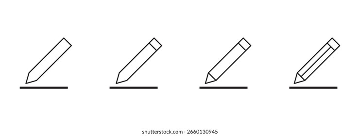 Editar conjunto de ícones. Ícone de lápis e caneta para editar o documento no Bloco de notas. Caneta inscreva-se. ícone de edição. ícone de edição com lápis , ilustração adequada para Página da Web, Aplicativo Móvel, IU, UX e design de GUI. eps 10