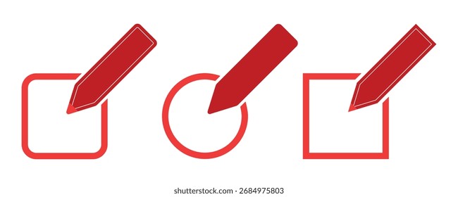 Editar conjunto de ícones. Ícone de lápis para editar o documento no Bloco de notas. ícone de lápis, ícone de inscrição. Pictograma de edição da nota de conceito comercial.