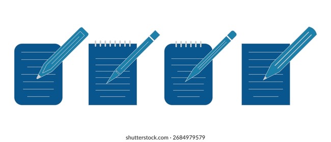 Edit icon set. Notepad edit document with pencil icon. Pencil icon, sign up icon. Business concept note edit pictogram. 