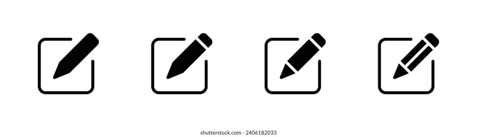 Edit icon set. Pencil icon, sign up icon vector illustration