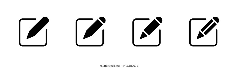 Edit icon set. Pencil icon, sign up icon vector illustration