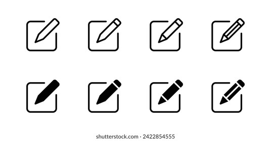 Edit icon set. Pencil icon, sign up icon vector illustration