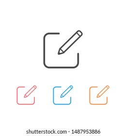 Edit Icon Set. Pencil icon for simple flat style ui design - Vector illustration