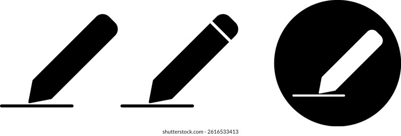 Edit icon set. text symbol. Pencil sign