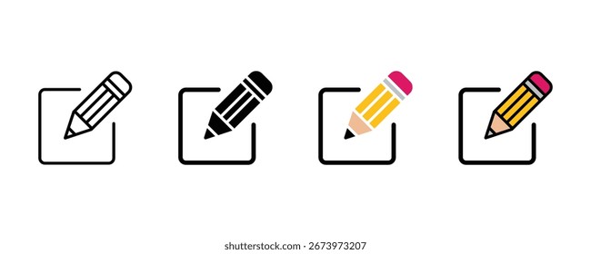 Edit icon set. Edit tool button. Edit document icon. Edit text icon. Pencil icon