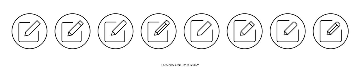 Edit icon set vector. edit document sign and symbol. edit text icon. pencil. sign up