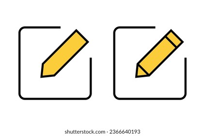 Edit icon set for web and mobile app. edit document sign and symbol. edit text icon. pencil. sign up