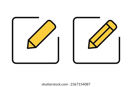Edit icon set for web and mobile app. edit document sign and symbol. edit text icon. pencil. sign up