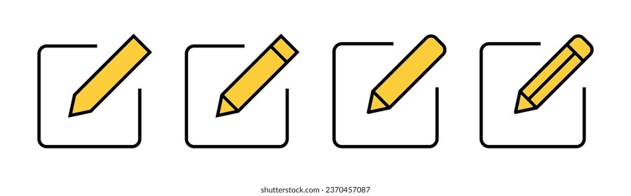 Edit icon set for web and mobile app. edit document sign and symbol. edit text icon. pencil. sign up