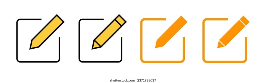 Edit icon set for web and mobile app. edit document sign and symbol. edit text icon. pencil. sign up