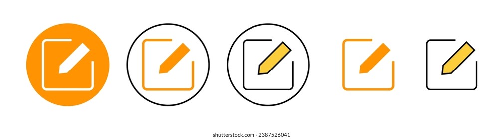 Edit icon set for web and mobile app. edit document sign and symbol. edit text icon. pencil. sign up
