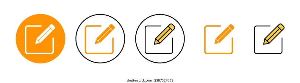 Edit icon set for web and mobile app. edit document sign and symbol. edit text icon. pencil. sign up