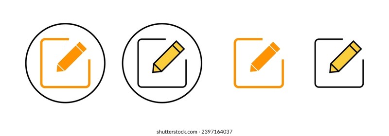 Edit icon set for web and mobile app. edit document sign and symbol. edit text icon. pencil. sign up