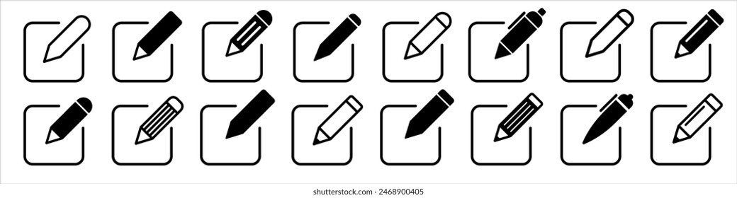 Edit icon. Edit icon set. Write symbol. Vector illustration.