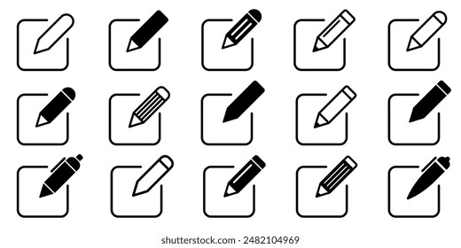 Edit icon. Edit icon set. Write symbol. Vector illustration.