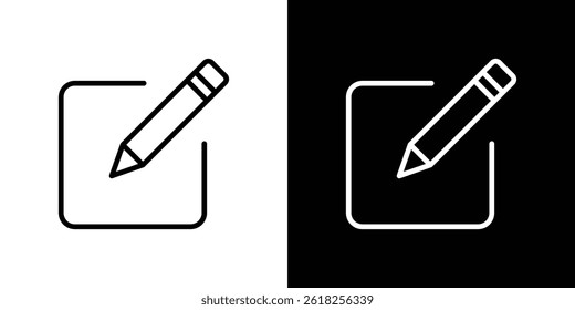 Edit icon shape graphic simple plain clipart symbol. thin line outline art
