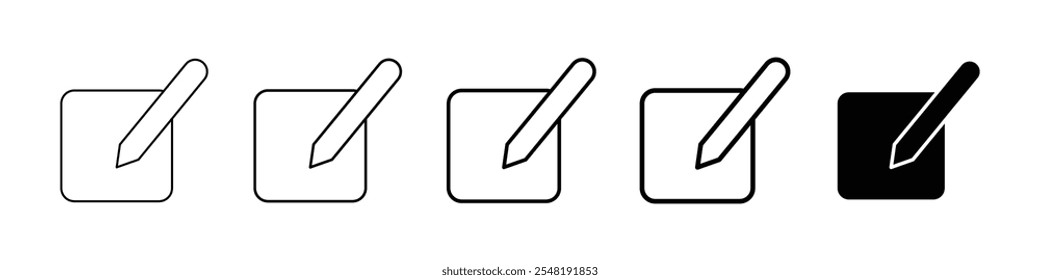 edit icon Simple thin line logo set