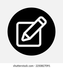 Edit icon in solid style about essentials, use for website mobile app presentation