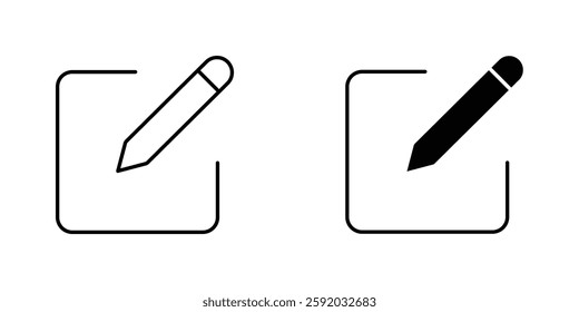 Edit icon symbol collection on white background.