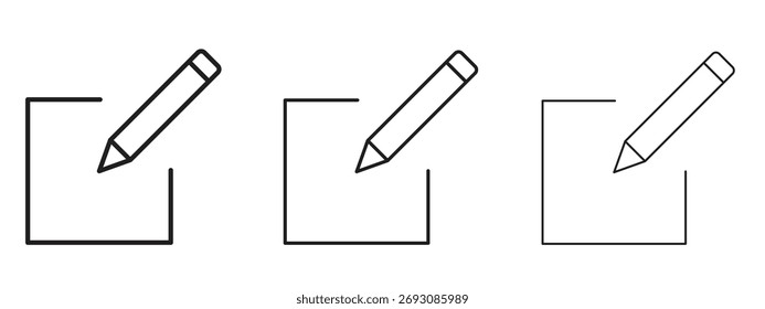 Edit icon symbol. Linear style sign for mobile concept