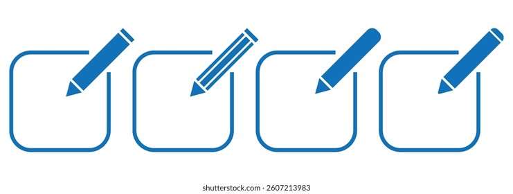 Edit icon symbol vector. Notepad edit document with pencil icon. edit text icon. Solid vector icons collection. Vector illustrator 