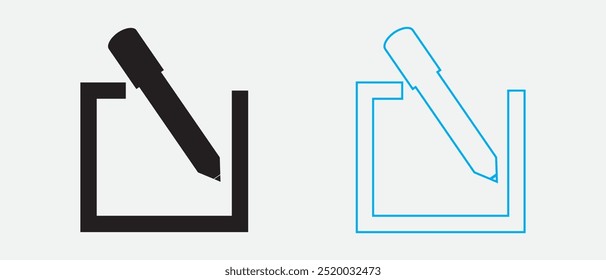 Edit icon, Edit text icon vector, edit Pen draw icon isolated on white background. vector illustration.