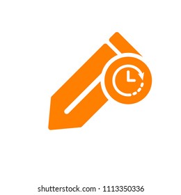 Edit icon, Tools and utensils icon with clock sign. Edit icon and countdown, deadline, schedule, planning symbol. Vector illustration