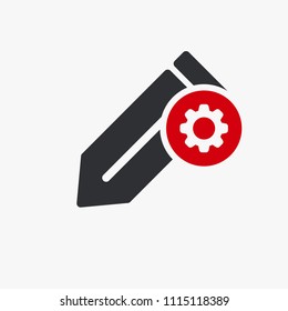 Edit icon, Tools and utensils icon with settings sign. Edit icon and customize, setup, manage, process symbol. Vector illustration