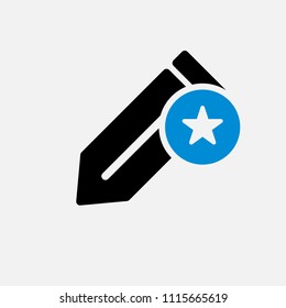 Edit icon, Tools and utensils icon with star sign. Edit icon and best, favorite, rating symbol. Vector illustration
