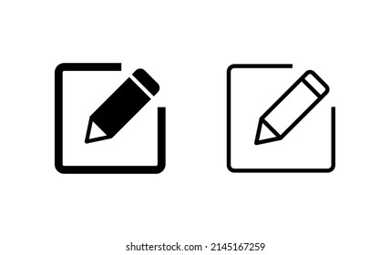 Edit icon vector. edit document sign and symbol. edit text icon. pencil. sign up