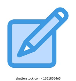 Edit icon vector illustration in blue style for any projects, use for website mobile app presentation