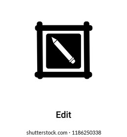 Edit icon vector isolated on white background, logo concept of Edit sign on transparent background, filled black symbol