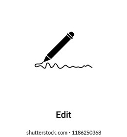 Edit icon vector isolated on white background, logo concept of Edit sign on transparent background, filled black symbol