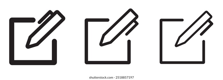 Edit icon vector isolated on white background. Pencil icon.