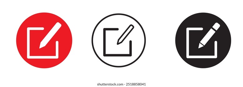 Edit icon vector isolated on white background. Pencil icon. Colorful edit icon vector set.