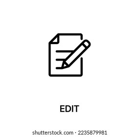 edit icon vector. Linear style sign for mobile concept and web design. edit symbol illustration. Pixel vector graphics - Vector.