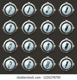 Edit icon vector stylish round buttons for mobile applications and web