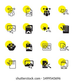 edit icons. Editable 16 edit icons. Included icons such as Content, Image, Edit, Favorite, Favorites. trendy icons for web.