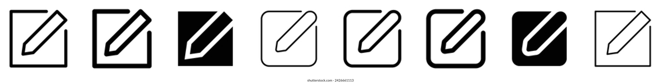 Edit icons set, document, file, edit tools, paper, pencil, pen, edit, writing, write, notes