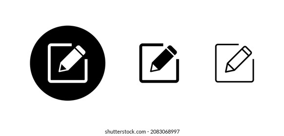 Edit icons set. edit document sign and symbol. edit text icon. pencil. sign up