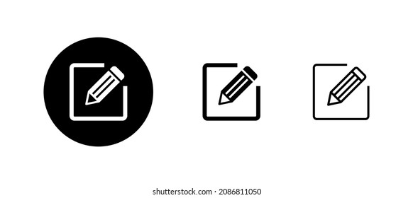 Edit icons set. edit document sign and symbol. edit text icon. pencil. sign up